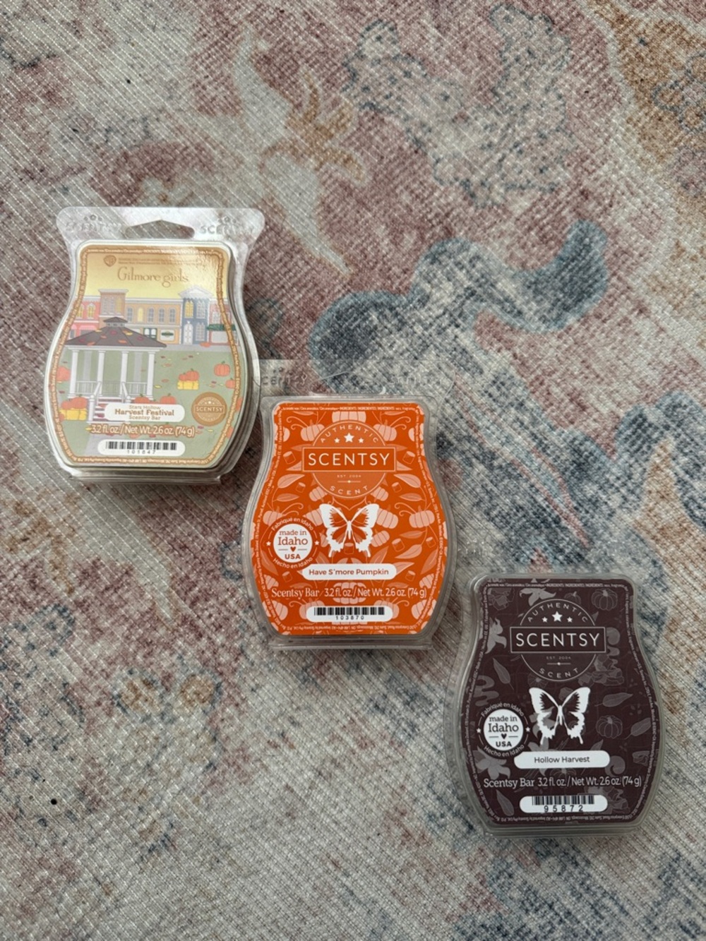 Scentsy 3-Pack Wax Bars — Orange, Brown, Cream